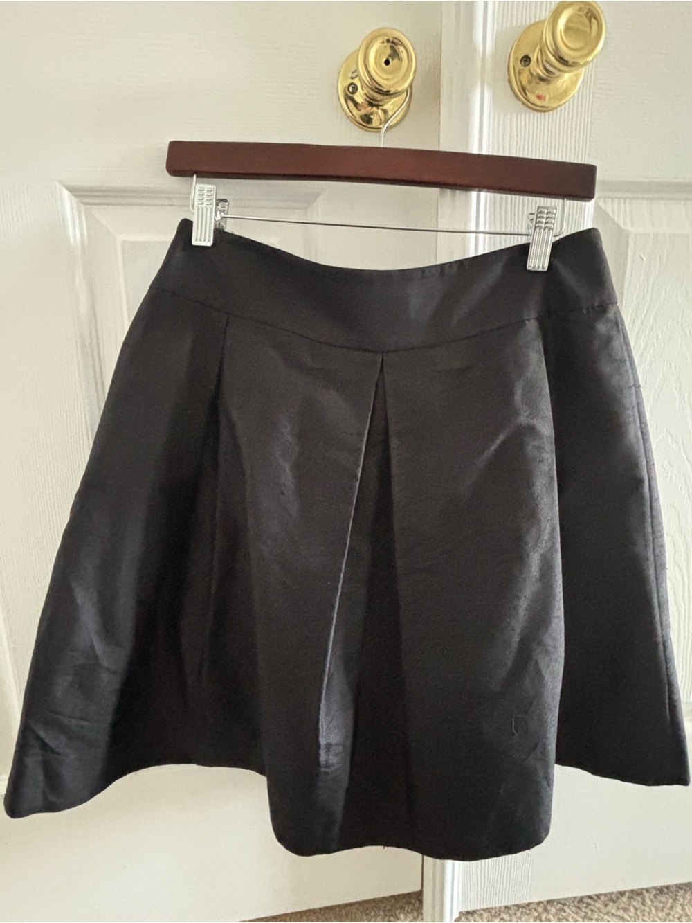 kate spade Black A-Line taffeta Pleated Skirt